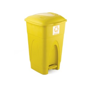LIXEIRA C/ PEDAL 65L AMARELA INJEPLASTEC