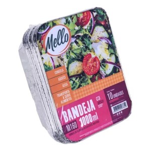 MELLO - POTE E TAMPA RETANGULAR DESC. ALUMINIO 1.000ML M160 PC. C/10CJ