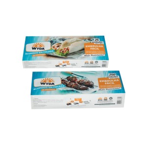 PAPEL ALUMINIO EM FOLHAS CORTADA C/250UN MED.27X30CM WYDA