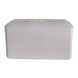 DISPENSER PARA INTERFOLHA BALCÃO BRANCO COM TAMPA CRISTAL TRILHA