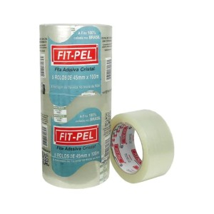 0022 - 5  ROLOS DE FITA ADESIVA 45MMX100M PC.C/5UN CR - FIT PEL