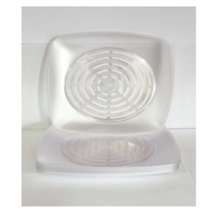 PRATO 220MM QUADRADO CRISTAL - PC.10UN - ELITE