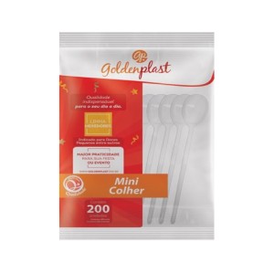  MINI COLHER 8CM CRISTAL PC.C/200UN GOLDENPLAST